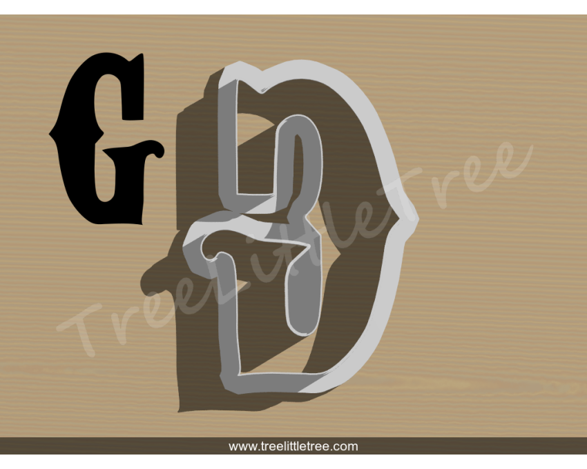 Carnival Letter G Cookie Cutter. Alphabet Cookie Cutter