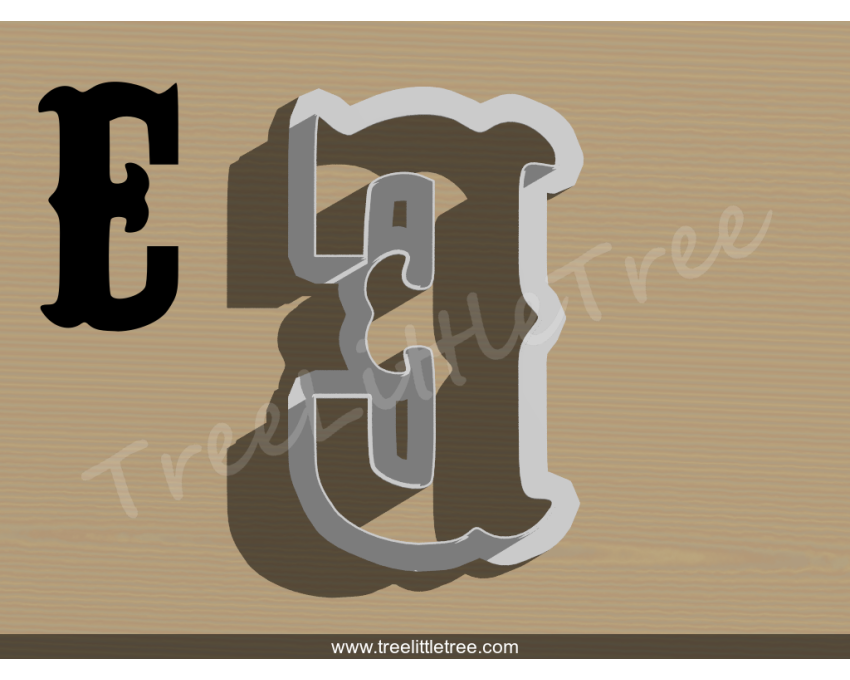 Carnival Letter E Cookie Cutter. Alphabet Cookie Cutter