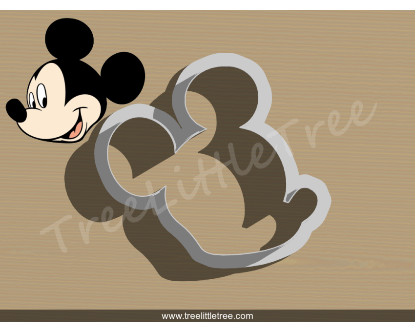 Mickey Side Face Cookie Cutter. Cartoon Cookie Cutter