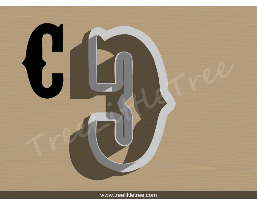 Carnival Letter C Cookie Cutter. Alphabet Cookie Cutter