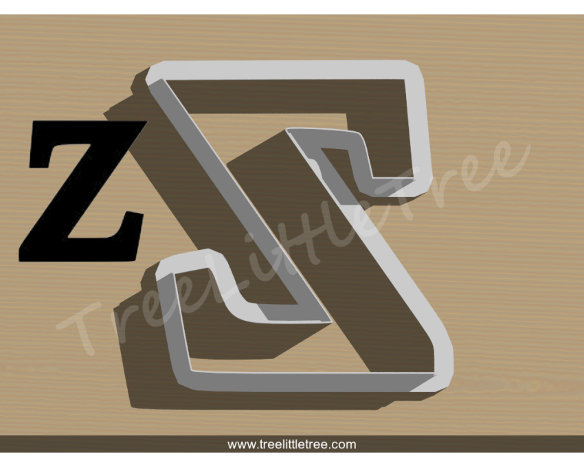 Greek Letter Zeta Cookie Cutter. Alphabet Cookie Cutter
