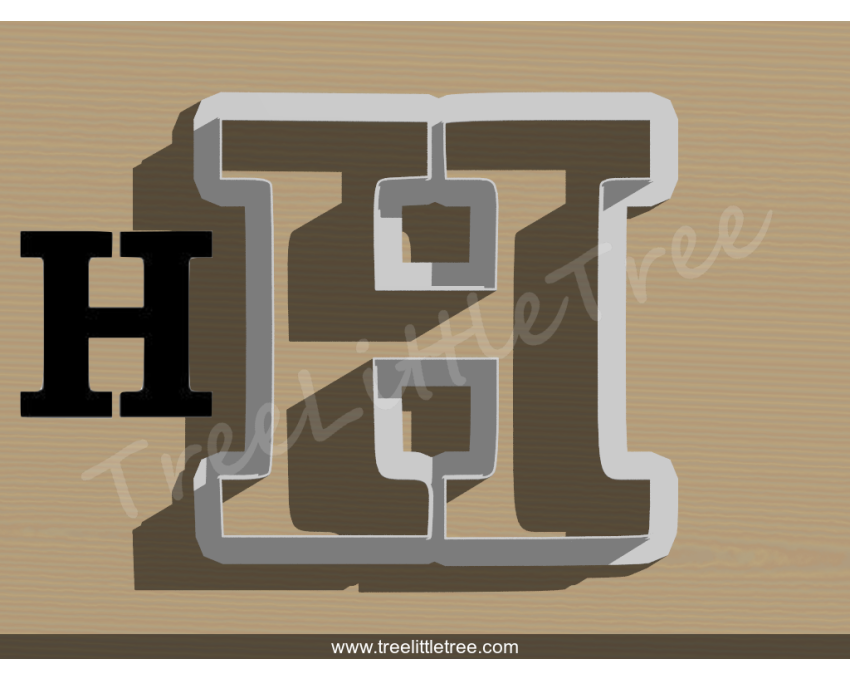 Greek Letter Eta Cookie Cutter. Alphabet Cookie Cutter