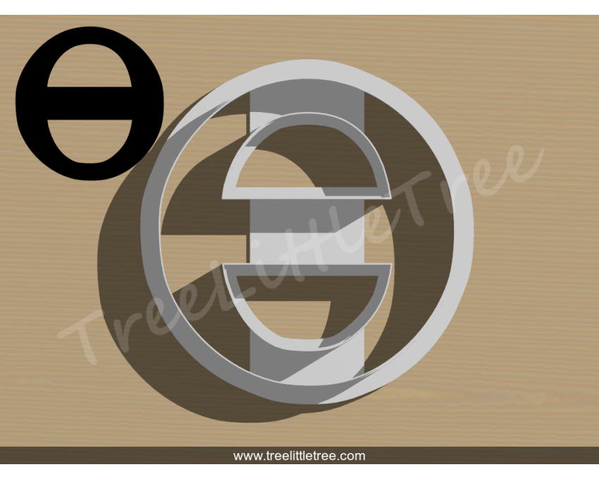 Greek Letter Theta Cookie Cutter. Alphabet Cookie Cutter