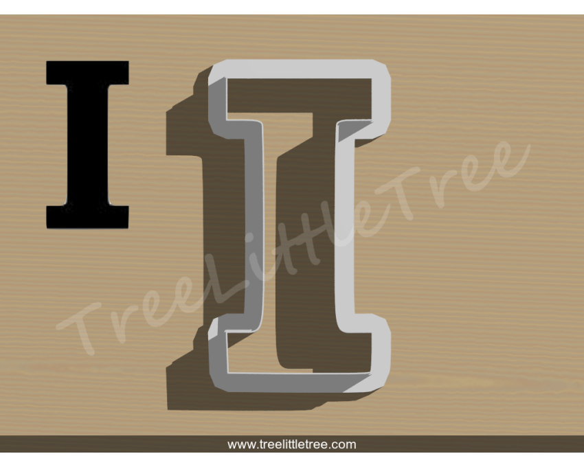 Greek Letter Iota Cookie Cutter. Alphabet Cookie Cutter