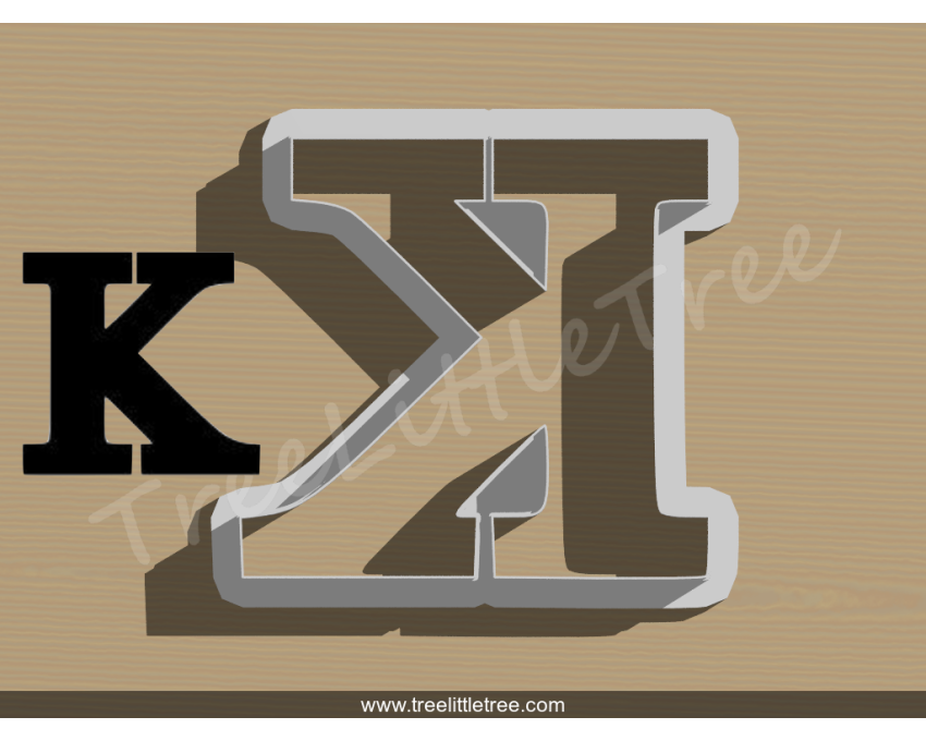 Greek Letter Kappa Cookie Cutter. Alphabet Cookie Cutter