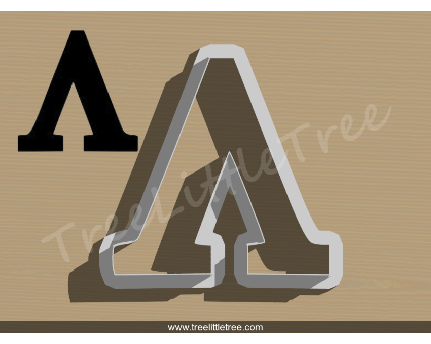 Greek Letter Lambda Cookie Cutter. Alphabet Cookie Cutter