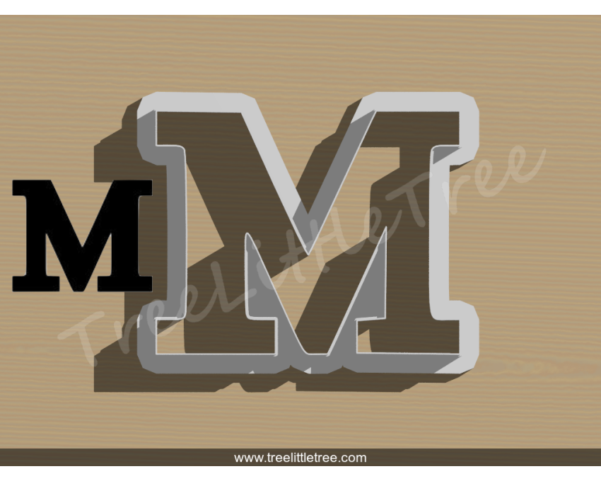 Greek Letter Mu Cookie Cutter. Alphabet Cookie Cutter