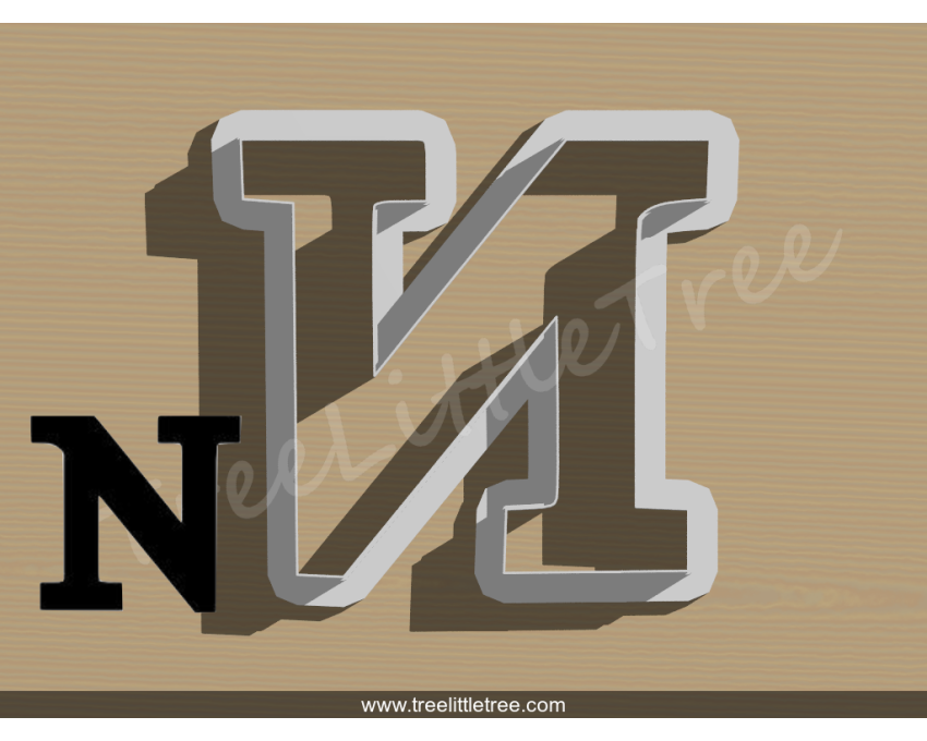 Greek Letter Nu Cookie Cutter. Alphabet Cookie Cutter