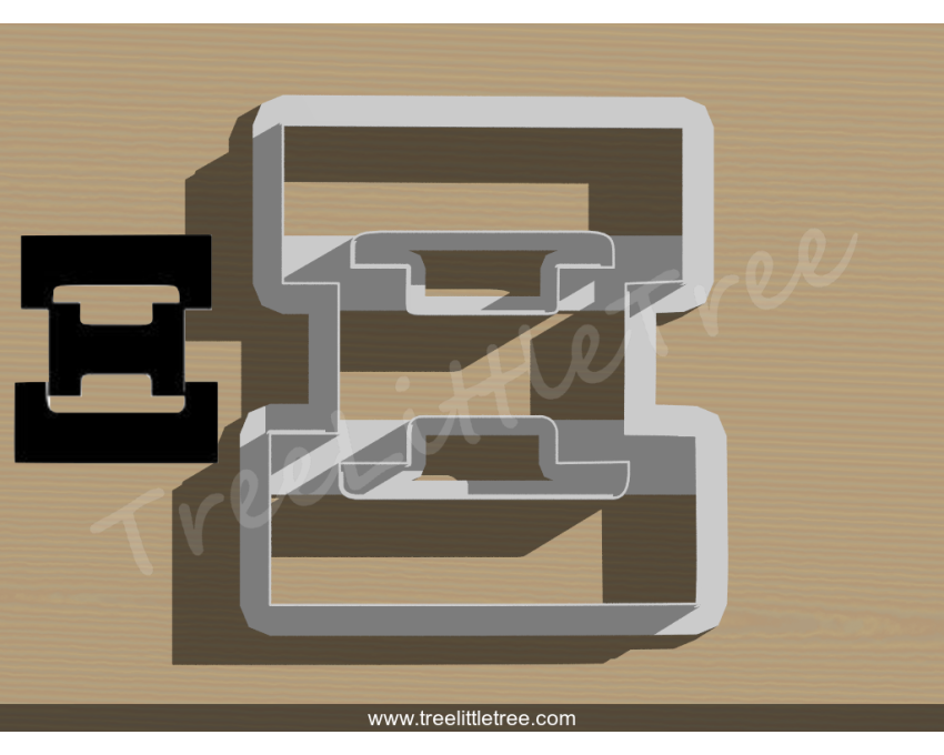 Greek Letter Xi Cookie Cutter. Alphabet Cookie Cutter