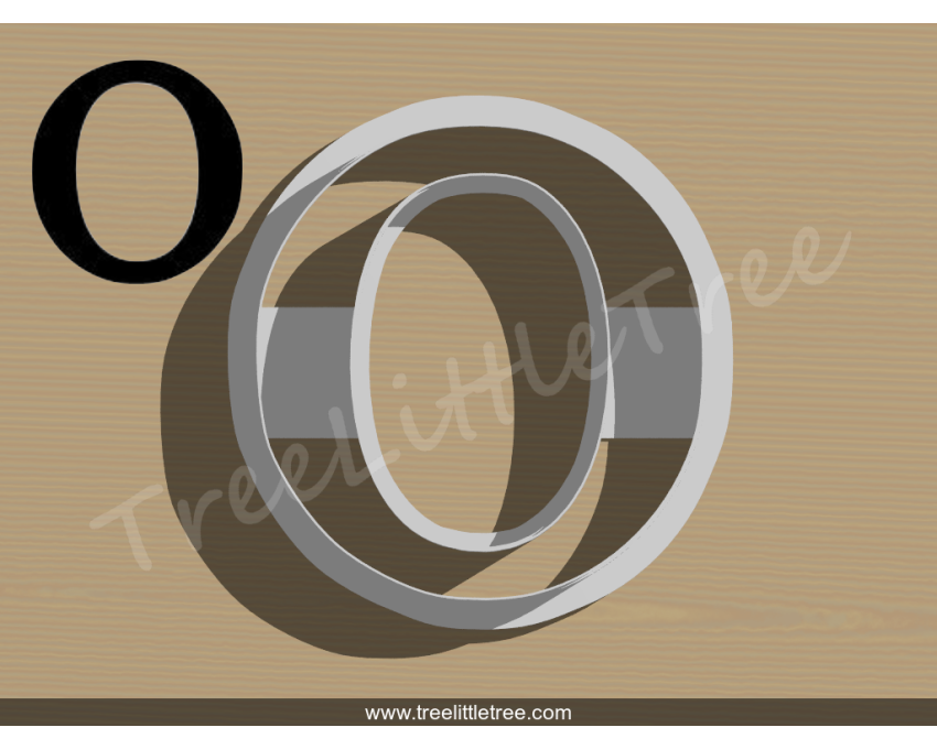 Greek Letter Omicron Cookie Cutter. Alphabet Cookie Cutter