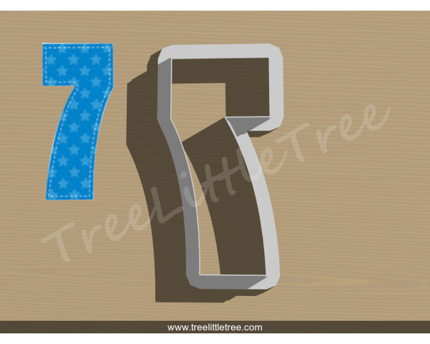 Happy Number Seven Cookie Cutter. Number Cookie Cutter
