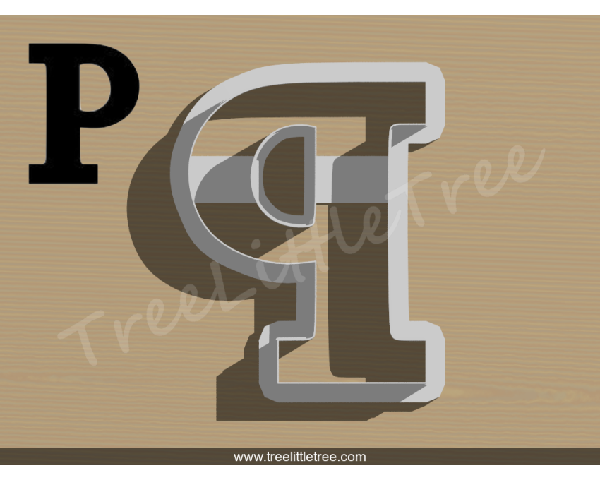 Greek Letter Rho Cookie Cutter. Alphabet Cookie Cutter