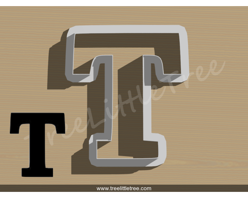 Greek Letter Tau Cookie Cutter. Alphabet Cookie Cutter