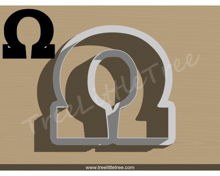 Greek Letter Omega Cookie Cutter. Alphabet Cookie Cutter