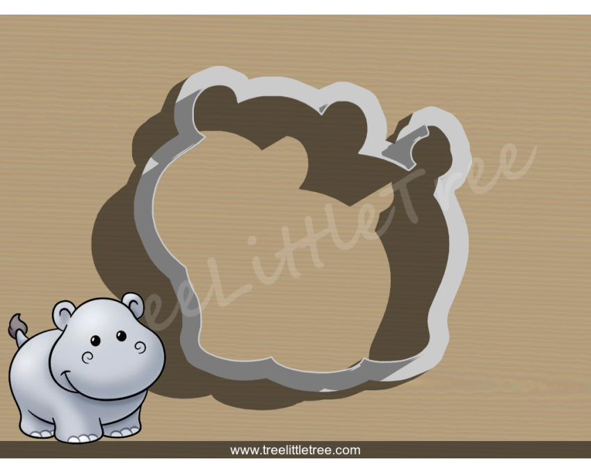 Hippo Cookie Cutter. Animal Cookie Cutter