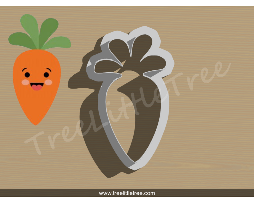 Carrot Style 2 Cookie Cutter. Food Cookie Cutter. Easter Cookie Cutter