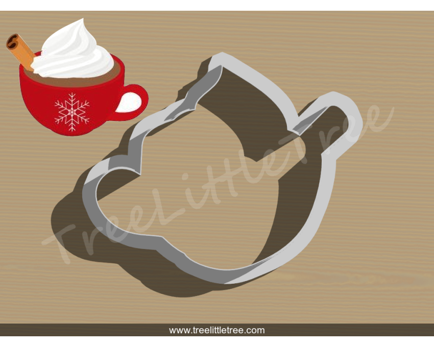 Hot Cocoa Style 1 Cookie Cutter. Hot Chocolate Cookie Cutter.Food Cookie Cutter. Christmas Cookie Cutter