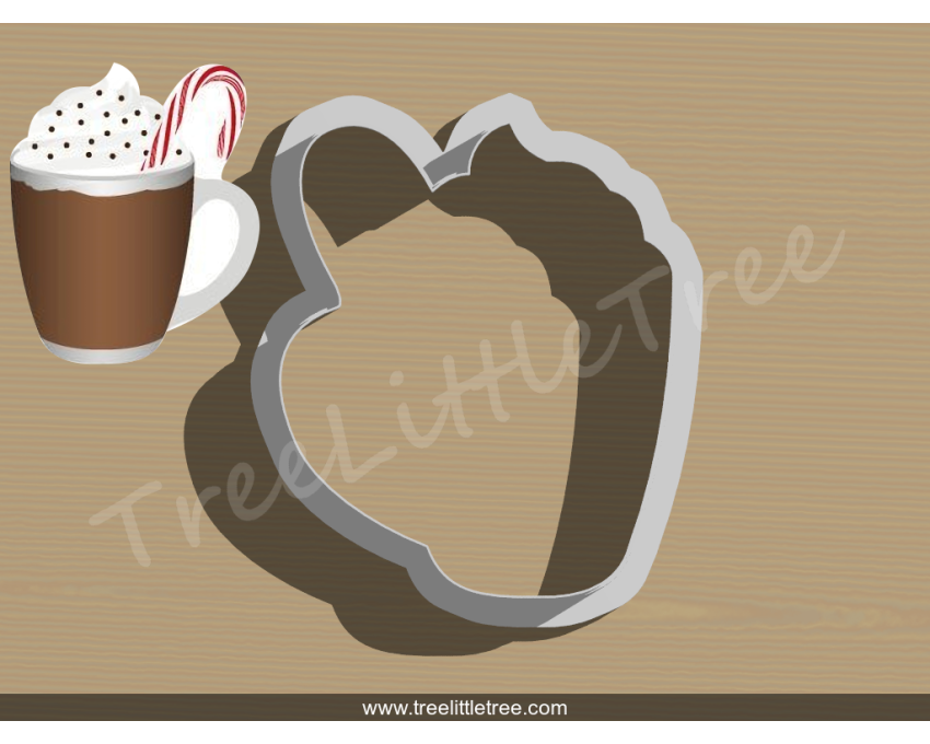 Hot Cocoa Style 2 Cookie Cutter. Hot Chocolate Cookie Cutter.Food Cookie Cutter. Christmas Cookie Cutter
