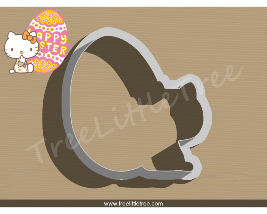 Hello Kitty with Easter Egg Cookie Cutter. Easter Cookie Cutter. Hello Kitty Cookie Cutter