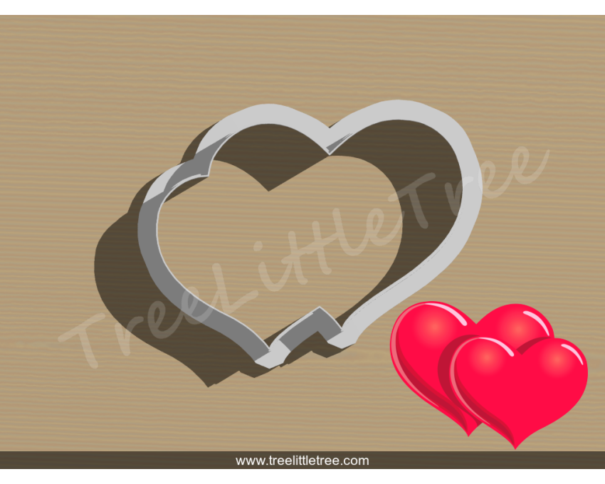 Double Heart Cookie Cutter. Valentine's day Cookie Cutter