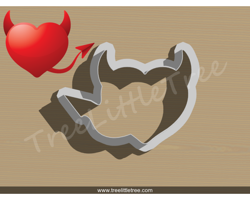 Evil Heart Cookie Cutter. Valentine's day Cookie Cutter