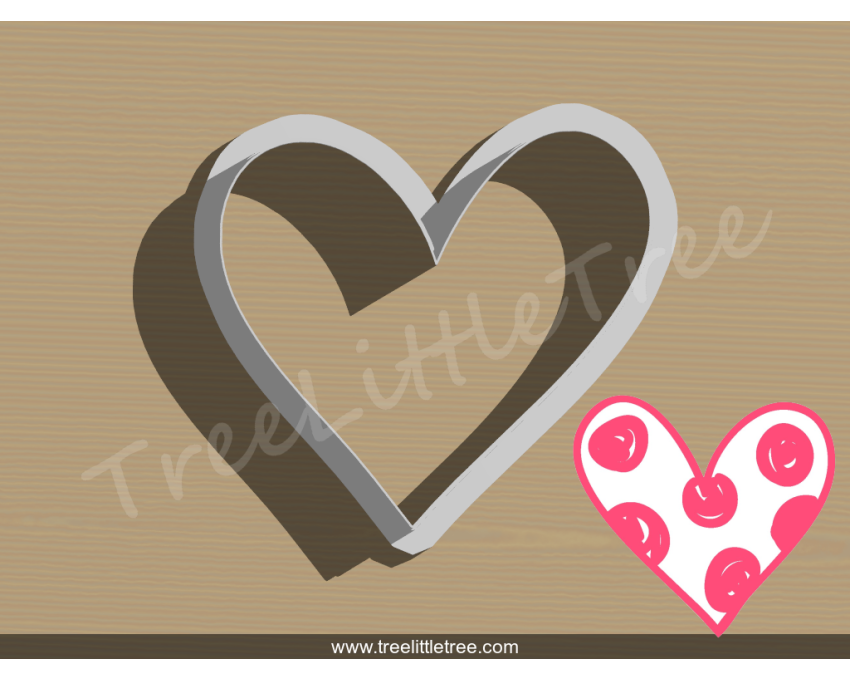 Cute Heart Style 2 Cookie Cutter. Valentine's day Cookie Cutter