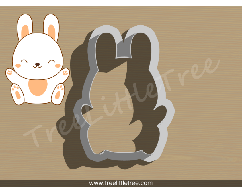 Happy Bunny Cookie Cutter. Easter Cookie Cutter. Animal Cookie Cutter