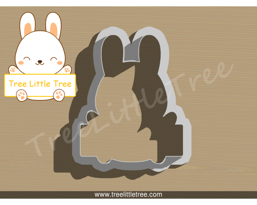 Happy Bunny Plaque Cookie Cutter. Easter Cookie Cutter. Animal Cookie Cutter