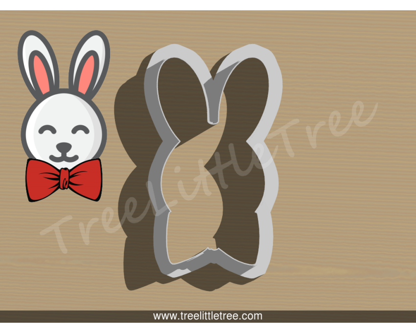 Bunny with Bow Tie Cookie Cutter. Easter Cookie Cutter. Animal Cookie Cutter