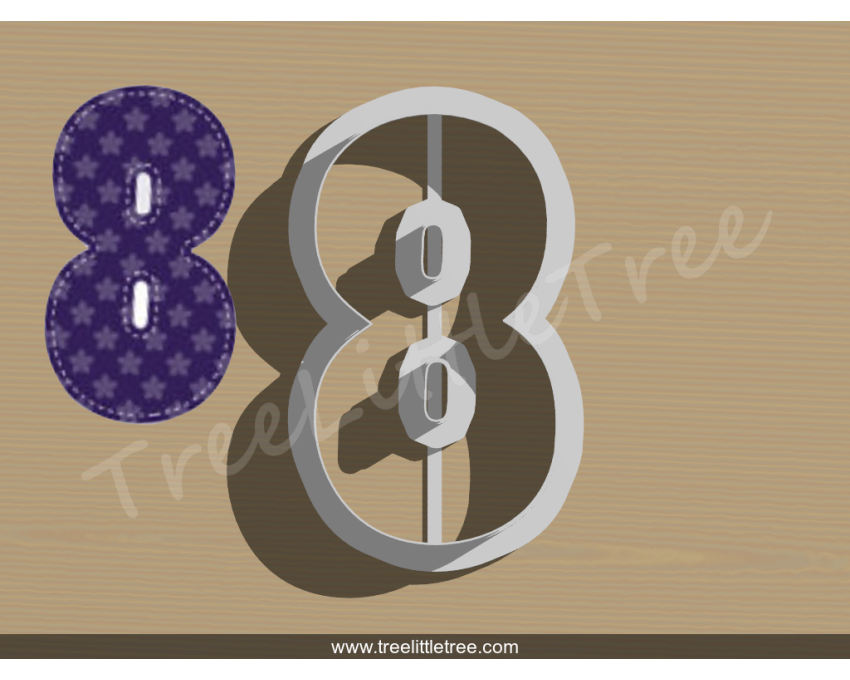 Happy Number Eight Cookie Cutter. Number Cookie Cutter