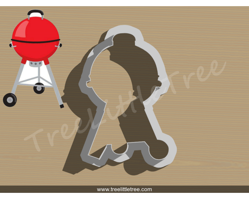 BBQ Grill With Lid Cookie Cutter. Summer Season Cookie Cutter. BBQ Cookie Cutter