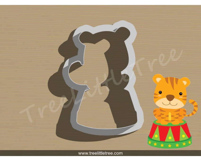 Circus Tiger Cookie Cutter. Baby Shower Cookie Cutter. Circus Baby Cookie Cutter