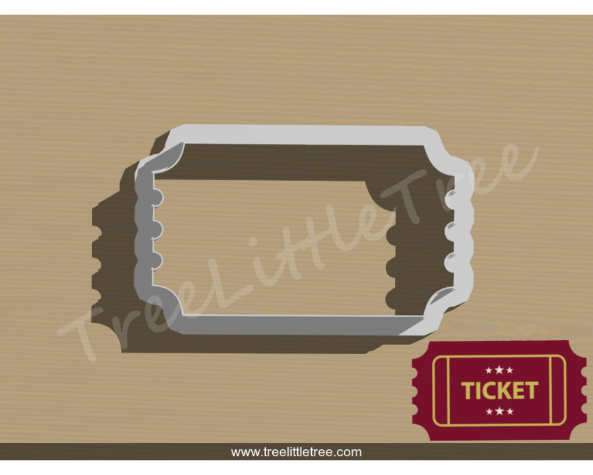 Ticket Style 3 Cookie Cutter. Movie Theme Cookie Cutter. Circus Theme Cookie Cutter. 