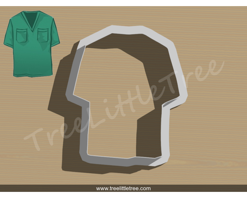 Nurse Scrub Cookie Cutter. Medical Theme Cookie Cutter