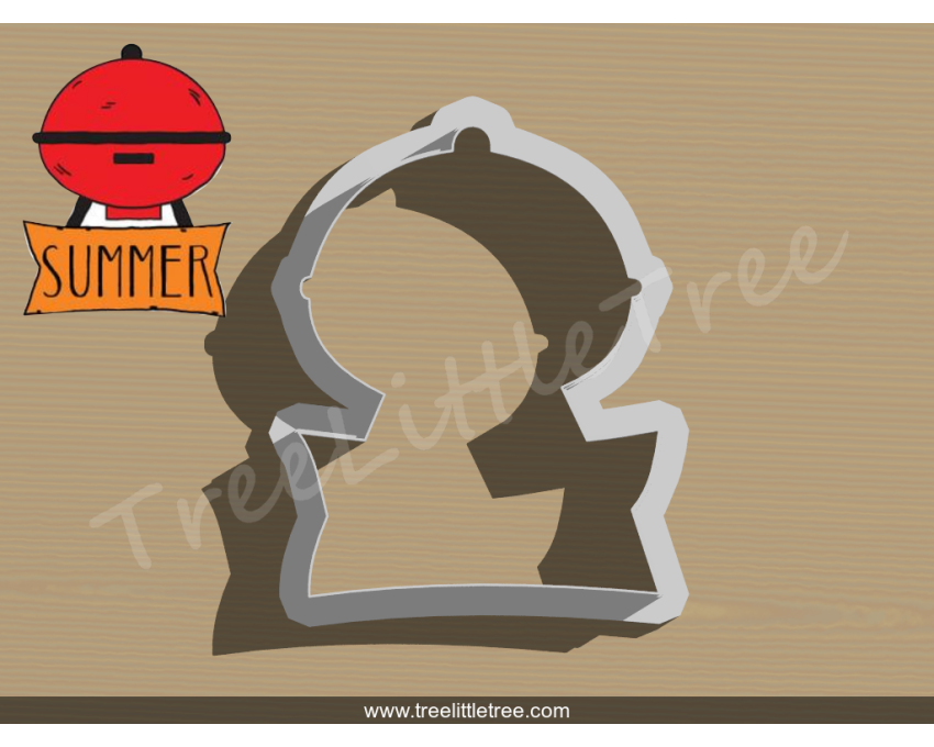 BBQ Grill Plaque Cookie Cutter. Summer Season Cookie Cutter. BBQ Cookie Cutter