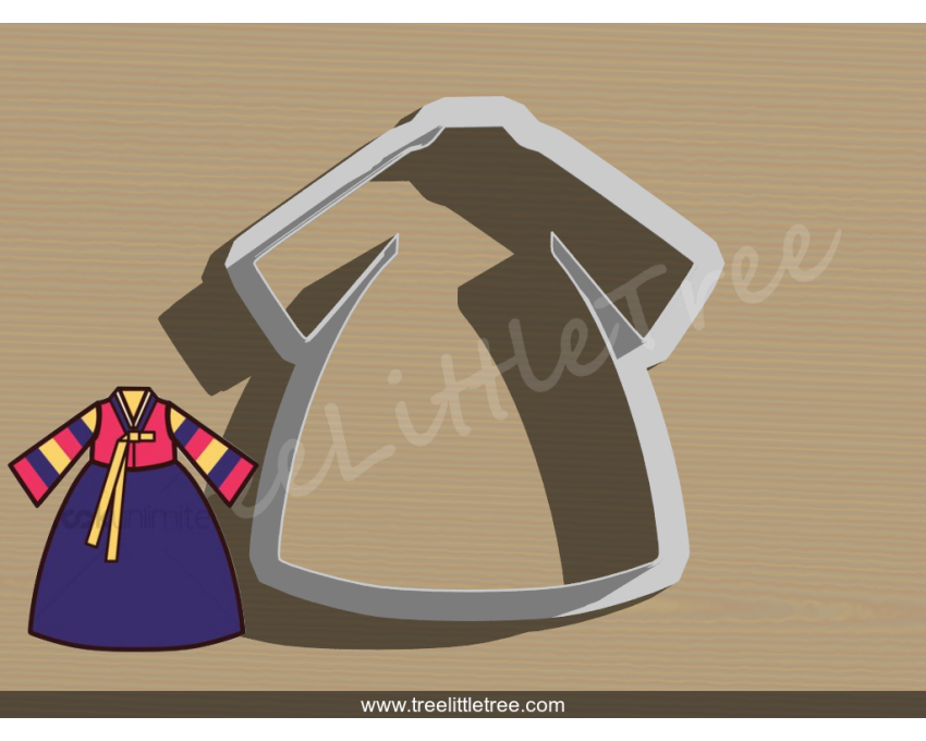 Korea Girl Hanbok Cookie Cutter. Korea Theme Cookie Cutter