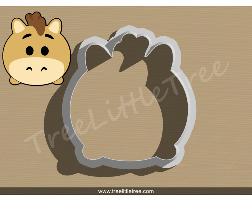 Toy Story Bullseye Tsum Tsum Cutter. Disney cookie cutter. Cartoon Cookie Cutter