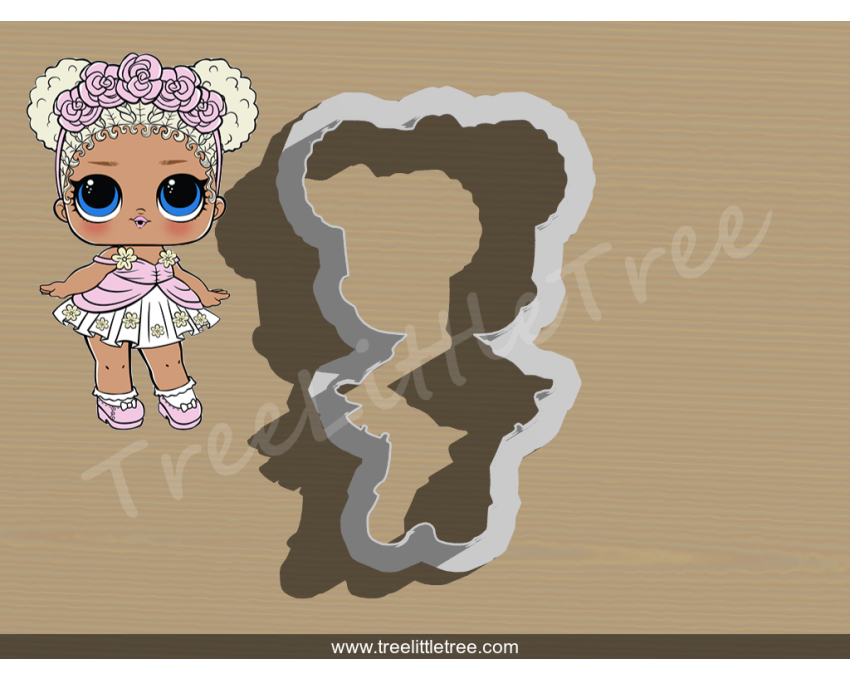 Flower Child Dawn Full Body Cookie Cutter. LOL Dolls Cookie Cutter