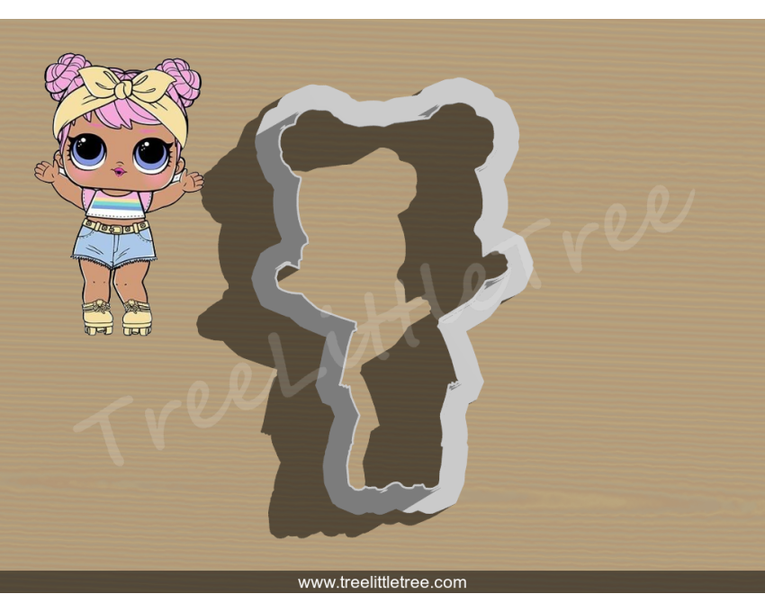 Skinny Tee Dawn Full Body Cookie Cutter. LOL Dolls Cookie Cutter
