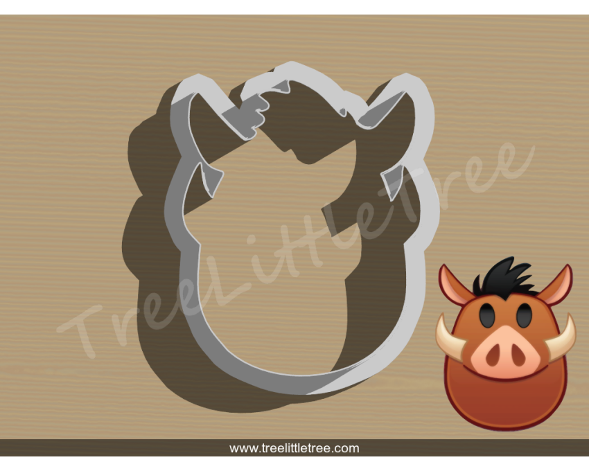Pumbaa Emoji Cookie Cutter. Disney cookie cutter. Lion King Cookie Cutter