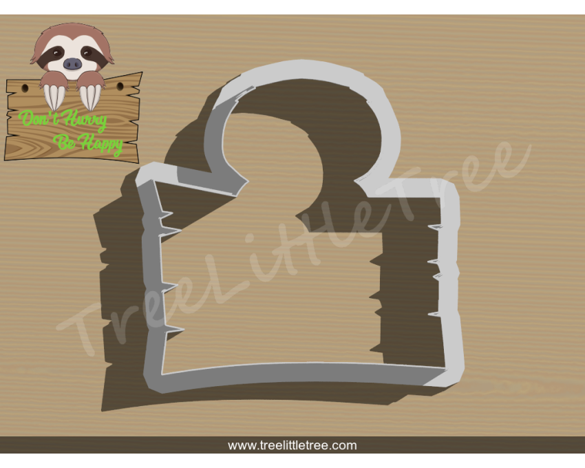 Sloth Plaque Cookie Cutter. Animal Cookie Cutter
