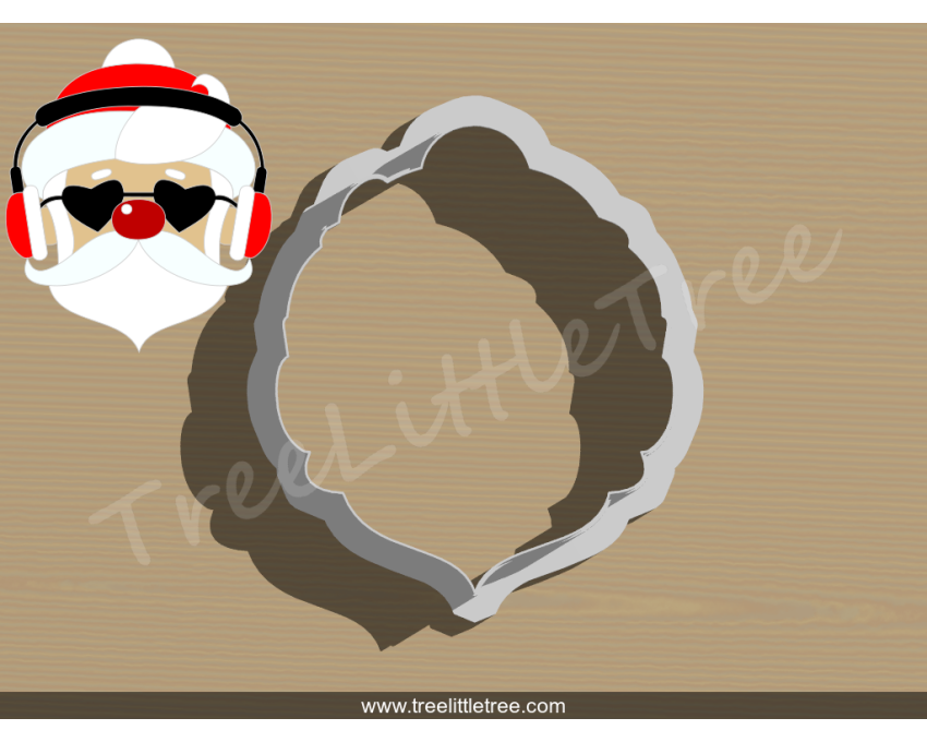 Hip Pop Santa Cookie Cutter. Christmas Cookie Cutter. 