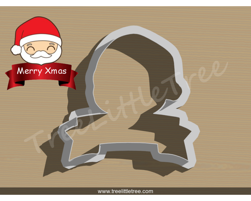 Santa Claus Banner Cookie Cutter. Christmas Cookie Cutter