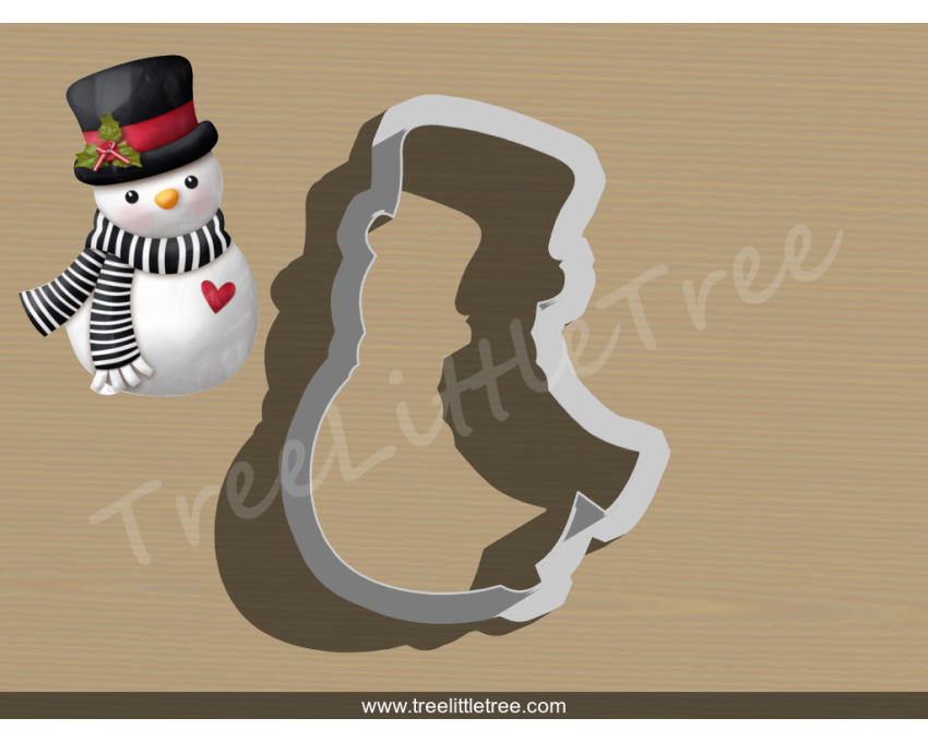 Snowman with Hat  Style 1 Cookie Cutter. Christmas Cookie Cutter