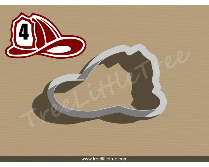 Firefighter Helmet  Cookie Cutter. Fire Rescue Theme Cookie Cutter