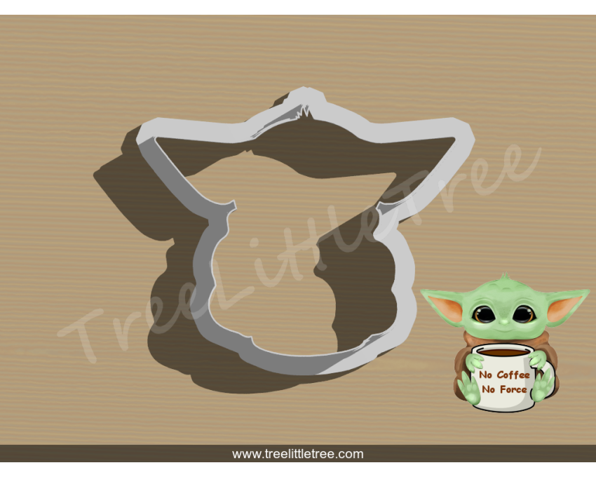 Yoda No Coffee No Force Cookie Cutter. Valentine's day Cookie Cutter. Star War Cookie Cutter