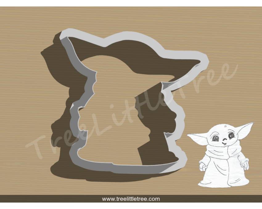 Standing Baby Yoda Cookie Cutter. Star War Cookie Cutter