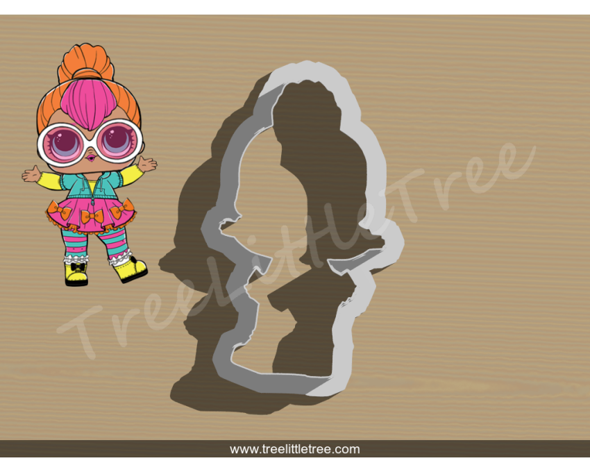 Neon Qt Doll Full Body Cookie Cutter. LOL Dolls Cookie Cutter. Unicorn Cookie Cutter