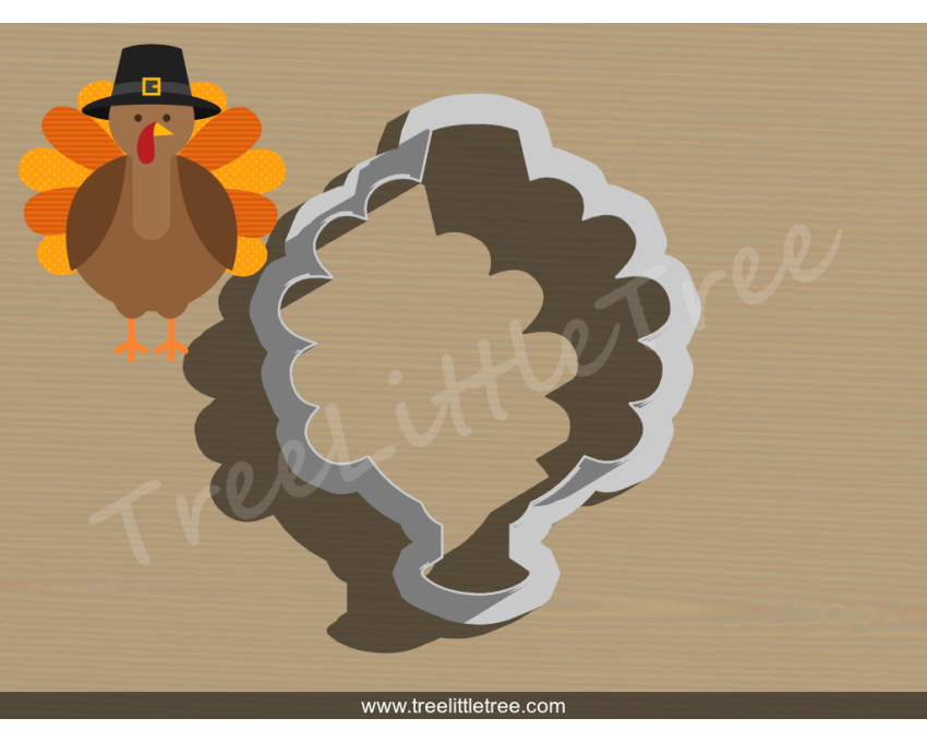 Turkey Style3 Cookie Cutter.Thanksgiving Cookie Cutter