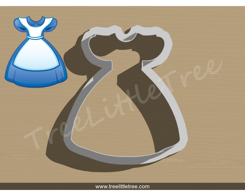 Alice's Dress Cookie Cutter. Alice in Wonderland Cookie Cutter